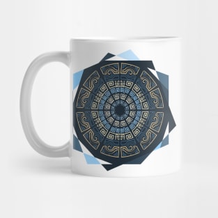 Blue Geometric Mandala: Embrace Serenity and Geometry Mug